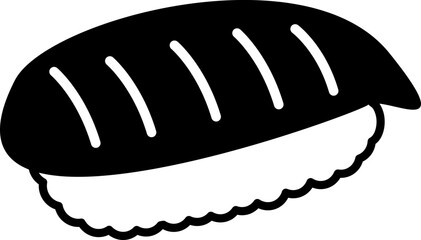 握り寿司のシンプルなピクトグラムアイコンイラスト