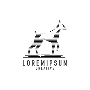 Doberman Dog Logo Design Template	