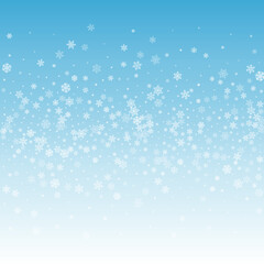 White Snowflake Vector Blue Background. Light
