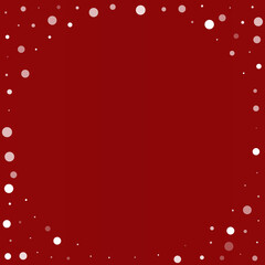 White Snow Vector Burgundy Background. Holiday