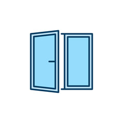 Window vector concept blue simple icon or sign