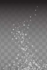 Silver Snowflake Vector Transparent Background.