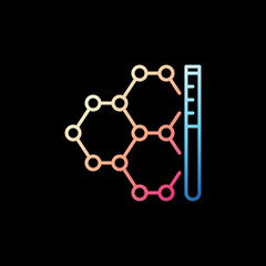 Chemical Formula and Test Tube vector concept colorful linear icon