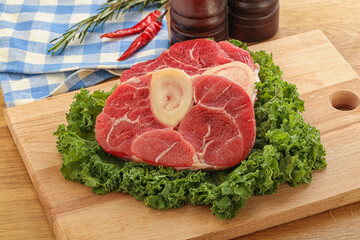 Raw ossobuco beef meat for cooking