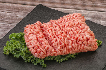 Raw pork minced meat for cooking