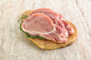 Raw pork loin for coocking