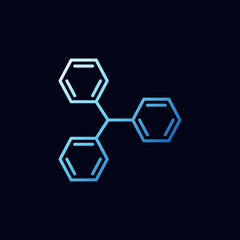 Obraz na płótnie Canvas Chemical Molecule with 3 Hexagons vector Chemistry blue line icon
