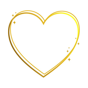 Gold Heart Frame For Your Design