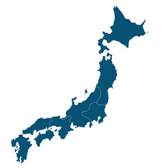 Map of Japan in high resolution.
