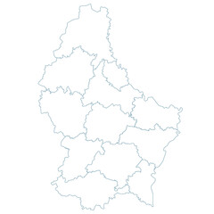 Detailed map of Luxembourg with borders of municipalities