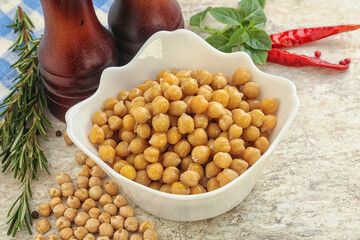 Boiled chickpea in the bowl