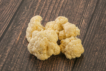 Raw white cauliflower cabbage heap