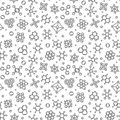 Biochemistry Chemical Formula Structures outline vector Seamless Pattern