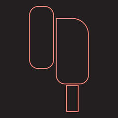 Neon eearphone plug red color vector illustration image flat style