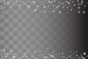 Silver Snowfall Vector Transparent Background.