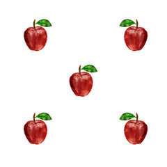 Set of red apples | Christmas elements illustration