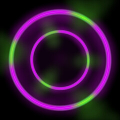 ultraviolet spectrum, pink green, isolated on blank background, Product display area concept created with neon, abstract