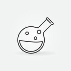 Round Chemistry Flask vector Laboratory Equipment concept outline icon