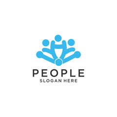 People logo icon design template flat vector