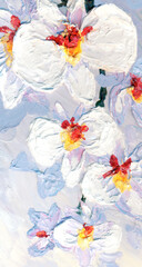 Orchid flowers. Oil painting picture