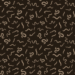 Helminths Seamless Background - Ascariasis concept vector brown Pattern