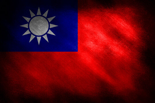 The flag of Taiwan on a retro background