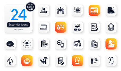 Set of Education flat icons. Wrong file, Flammable fuel and Piano elements for web application. Internet documents, Group, Painter icons. Stress, Marketing statistics. Square buttons with icon. Vector