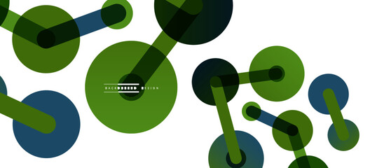 Line points connections geometric abstract background. Circles connected by lines. Trendy techno business template for wallpaper, banner, background or landing