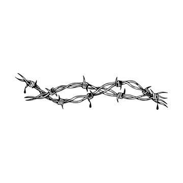 recommend clip art: vector illustration of barbed wire