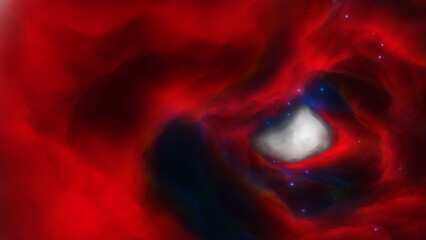 Bright Nebula Red - Blue Space tunnel clouds galaxy Alpha Channel Background