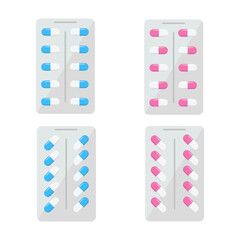 Pill flat icon isolated on white background.