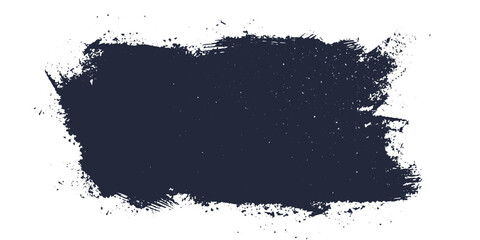 Black ink stain. Black paint, ink brush stroke, dark paint brush stain with noise texture. Modern abstract banner with black ink stain brush. Isolated abstact ink texture. Vector Illustration