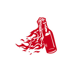 vector illustration of Molotov cocktail concept