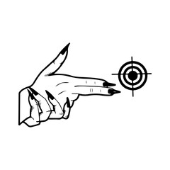 vector illustration of a hand with a target
