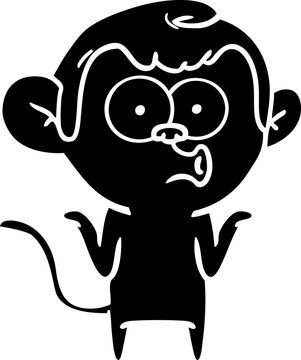 Cartoon Confused Monkey