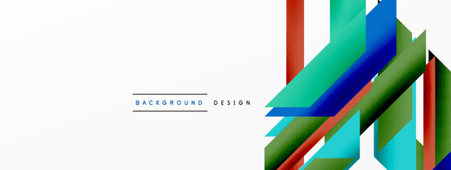 Minimal geometric abstract background. Dynamic 3d lines composition. Trendy techno business template for wallpaper, banner, background or landing