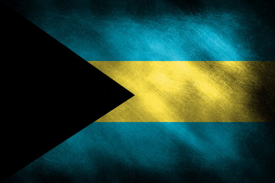 The flag of the Bahamas on a retro background