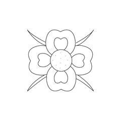 Hand drawn flower doodle element for photo book decoration. Simple floral doodle icon. Mehendi henna tattoo doodle style.