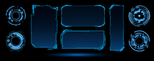 abstract hud ui. Abstract hi tech. Abstract digital background with technology. Vector abstract technology. Interface.	