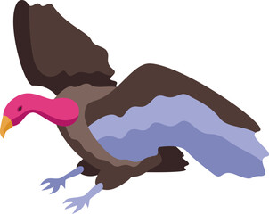 Evil bird icon isometric vector. Vulture animal. Nature wings