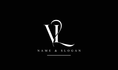 VL, LV, V, L abstract letters logo monogram