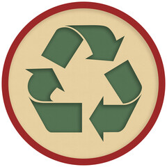Obraz premium Recycle symbol. Papercut design element.