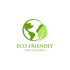Eco friendly Green world logo or icon design template