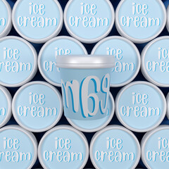 3D rendering icecream cup mockeup