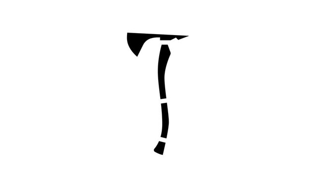 viking axe weapon glyph icon animation