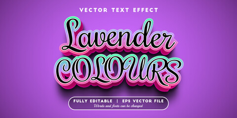 Text effects 3d lavender colours, editable text style