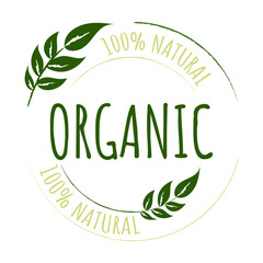 Collection of stickers, labels, badges and logos for eco, bio, organic and natural products.Ecology icon.Logo template with green leaves for organic and eco-friendly products.Vector illustration. 