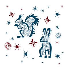 stylized christmas animals