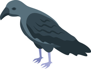 Raven icon isometric vector. Bird crow. Nature animal