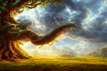 Obraz na płótnie Canvas Fantastic fabulous giant tree.